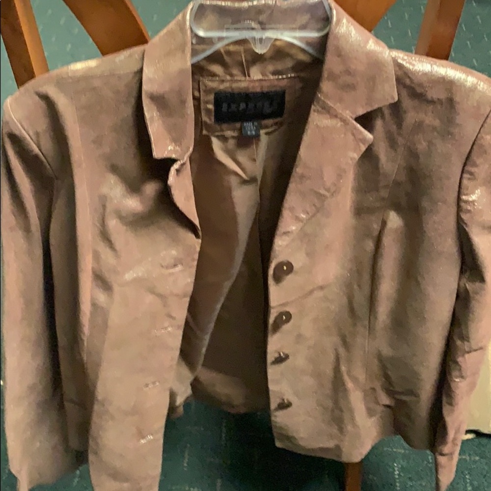 Express  Rose Gold Metallic Leather jacket